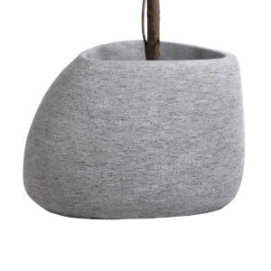 GloboStar® Artificial Garden OXFORD 20794 Επιδαπέδιο Πολυεστερικό Τσιμεντένιο Κασπώ Γλάστρα – Flower Pot Γκρι Μ60 x Π55 x Υ43cm