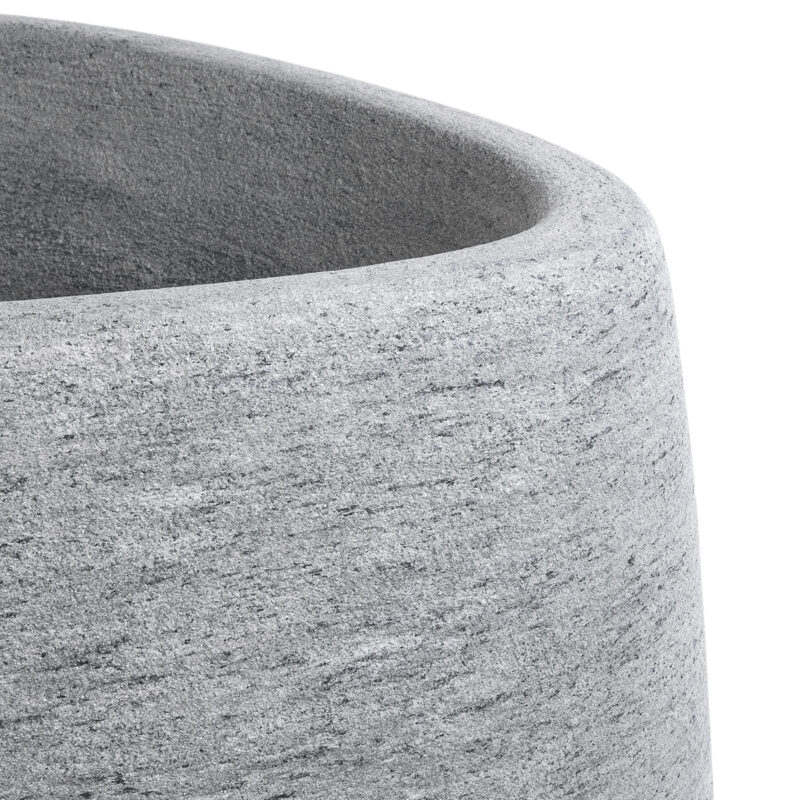 GloboStar® Artificial Garden OXFORD 20794 Επιδαπέδιο Πολυεστερικό Τσιμεντένιο Κασπώ Γλάστρα – Flower Pot Γκρι Μ60 x Π55 x Υ43cm