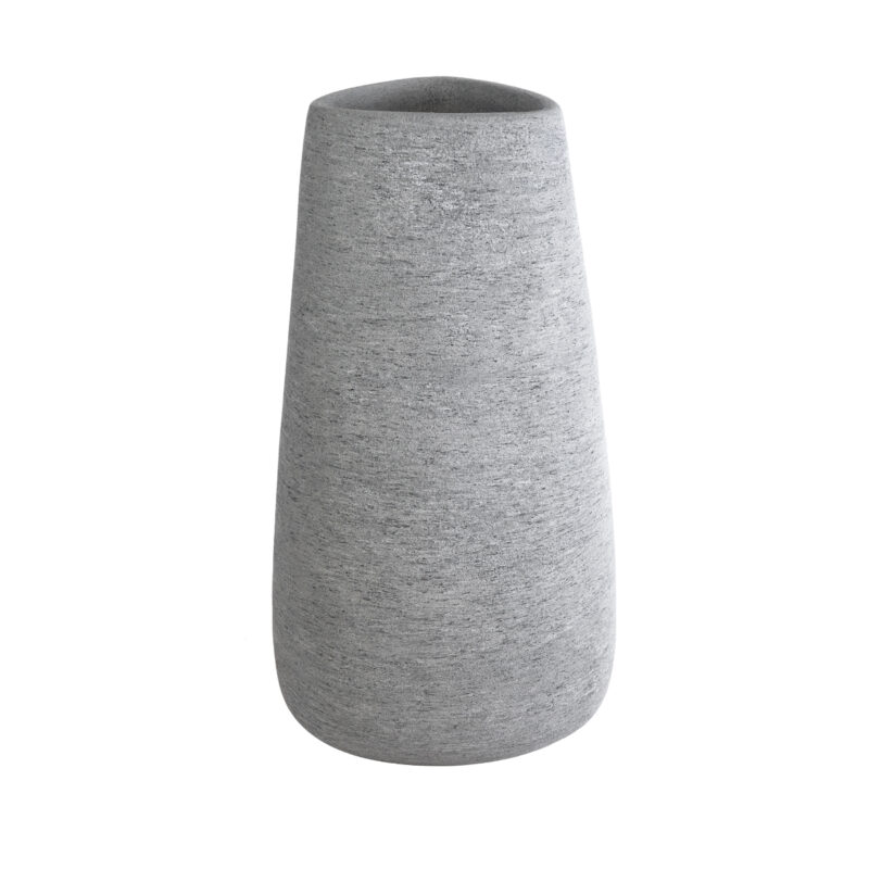 GloboStar® Artificial Garden OXFORD 20795 Επιδαπέδιο Πολυεστερικό Τσιμεντένιο Κασπώ Γλάστρα – Flower Pot Γκρι Μ45 x Π49 x Υ90cm