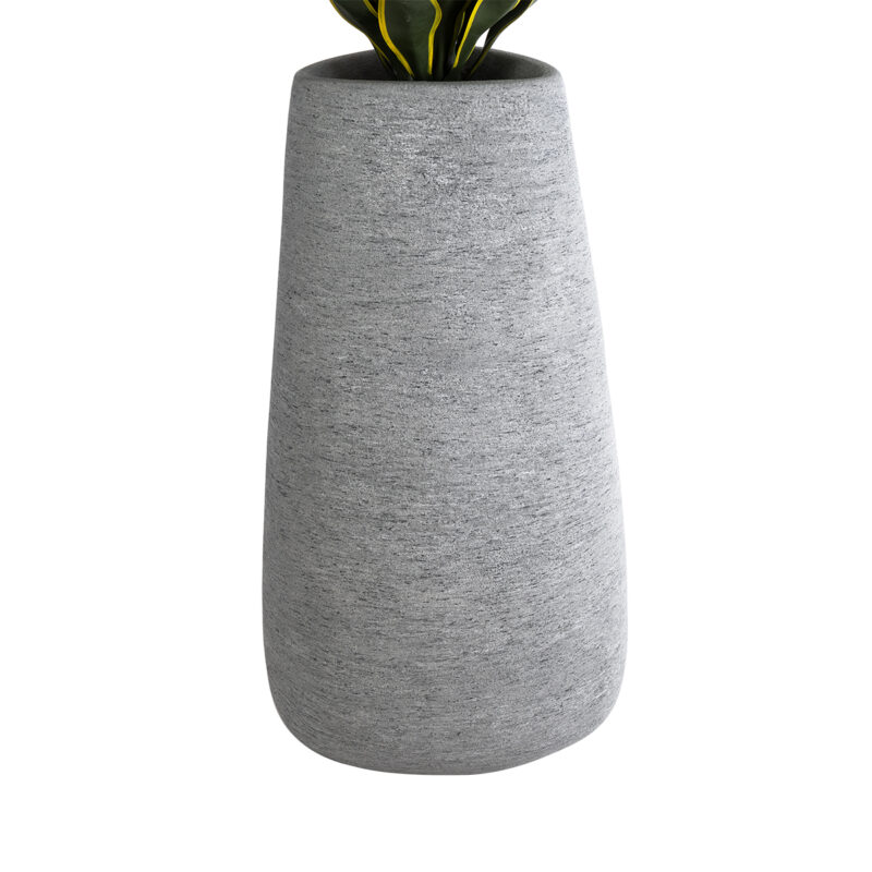 GloboStar® Artificial Garden OXFORD 20795 Επιδαπέδιο Πολυεστερικό Τσιμεντένιο Κασπώ Γλάστρα – Flower Pot Γκρι Μ45 x Π49 x Υ90cm