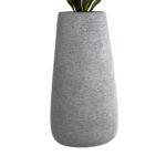 GloboStar® Artificial Garden OXFORD 20795 Επιδαπέδιο Πολυεστερικό Τσιμεντένιο Κασπώ Γλάστρα – Flower Pot Γκρι Μ45 x Π49 x Υ90cm