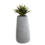 GloboStar® Artificial Garden OXFORD 20795 Επιδαπέδιο Πολυεστερικό Τσιμεντένιο Κασπώ Γλάστρα – Flower Pot Γκρι Μ45 x Π49 x Υ90cm