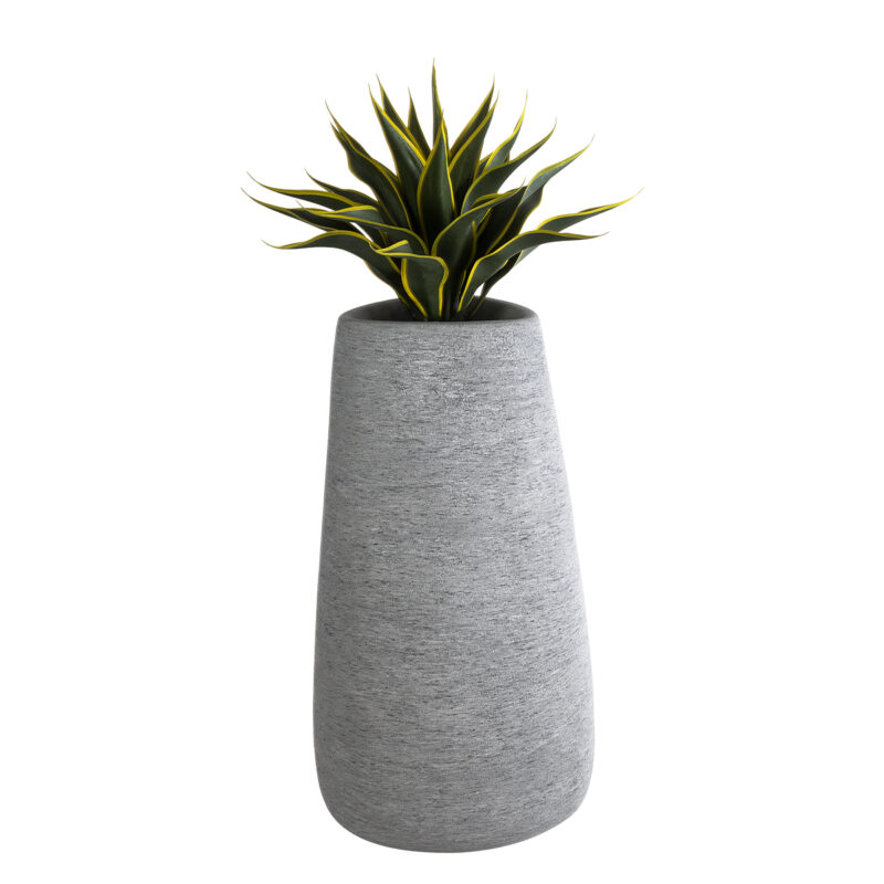 GloboStar® Artificial Garden OXFORD 20795 Επιδαπέδιο Πολυεστερικό Τσιμεντένιο Κασπώ Γλάστρα – Flower Pot Γκρι Μ45 x Π49 x Υ90cm