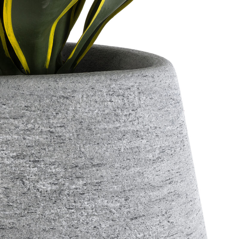 GloboStar® Artificial Garden OXFORD 20795 Επιδαπέδιο Πολυεστερικό Τσιμεντένιο Κασπώ Γλάστρα – Flower Pot Γκρι Μ45 x Π49 x Υ90cm