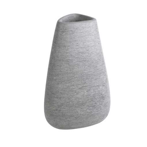 GloboStar® Artificial Garden OXFORD 20796 Επιδαπέδιο Πολυεστερικό Τσιμεντένιο Κασπώ Γλάστρα – Flower Pot Γκρι Μ45 x Π40 x Υ72cm