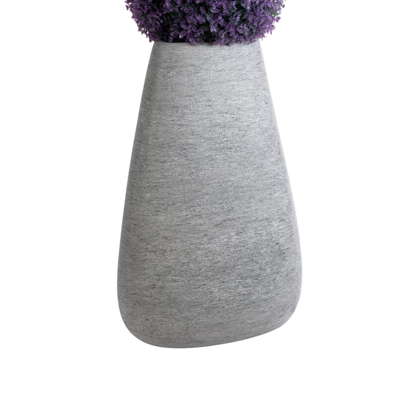 GloboStar® Artificial Garden OXFORD 20796 Επιδαπέδιο Πολυεστερικό Τσιμεντένιο Κασπώ Γλάστρα – Flower Pot Γκρι Μ45 x Π40 x Υ72cm