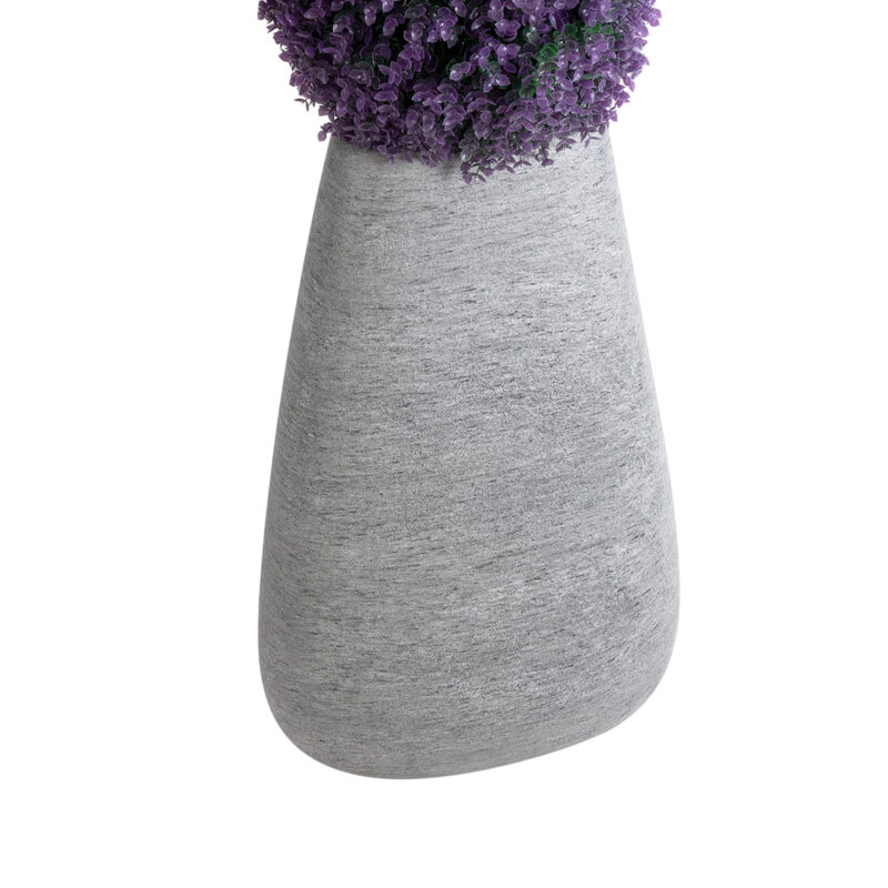 GloboStar® Artificial Garden OXFORD 20796 Επιδαπέδιο Πολυεστερικό Τσιμεντένιο Κασπώ Γλάστρα – Flower Pot Γκρι Μ45 x Π40 x Υ72cm