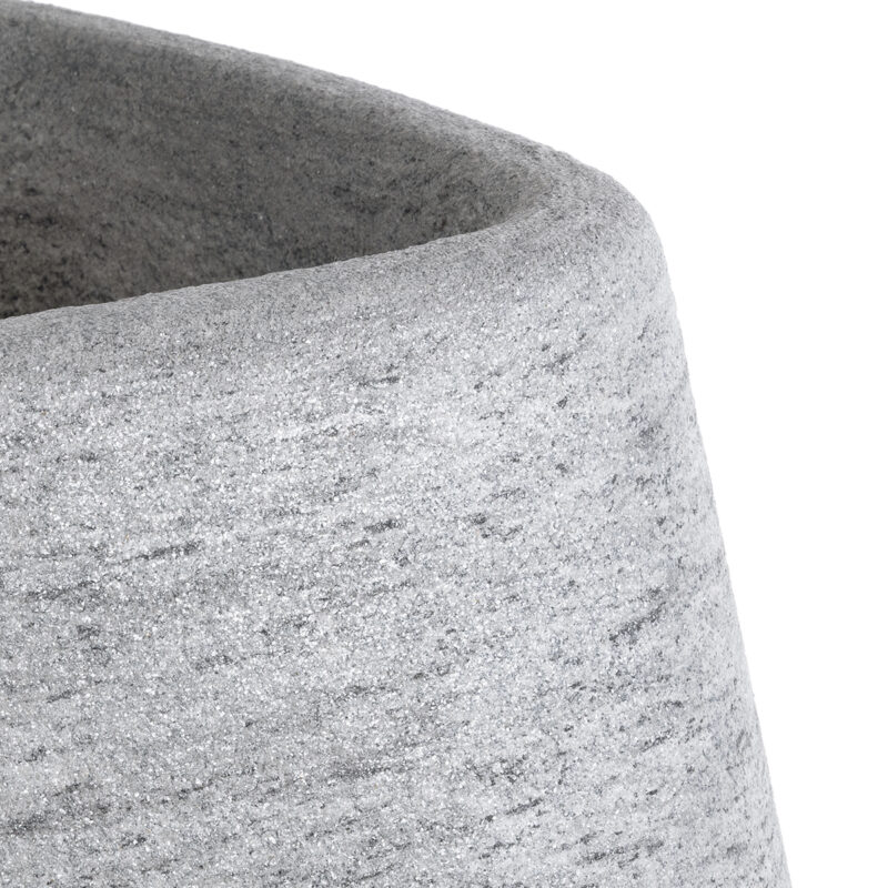 GloboStar® Artificial Garden OXFORD 20796 Επιδαπέδιο Πολυεστερικό Τσιμεντένιο Κασπώ Γλάστρα – Flower Pot Γκρι Μ45 x Π40 x Υ72cm