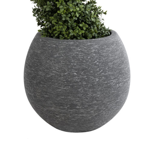 GloboStar® Artificial Garden COLUMBIA 20797 Επιδαπέδιο Πολυεστερικό Τσιμεντένιο Κασπώ Γλάστρα – Flower Pot Γκρι Φ40 x Υ35cm