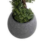 GloboStar® Artificial Garden COLUMBIA 20797 Επιδαπέδιο Πολυεστερικό Τσιμεντένιο Κασπώ Γλάστρα – Flower Pot Γκρι Φ40 x Υ35cm