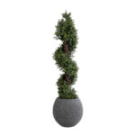 GloboStar® Artificial Garden COLUMBIA 20797 Επιδαπέδιο Πολυεστερικό Τσιμεντένιο Κασπώ Γλάστρα – Flower Pot Γκρι Φ40 x Υ35cm