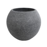 GloboStar® Artificial Garden COLUMBIA 20798 Επιδαπέδιο Πολυεστερικό Τσιμεντένιο Κασπώ Γλάστρα – Flower Pot Γκρι Φ60 x Υ51cm
