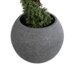GloboStar® Artificial Garden COLUMBIA 20798 Επιδαπέδιο Πολυεστερικό Τσιμεντένιο Κασπώ Γλάστρα – Flower Pot Γκρι Φ60 x Υ51cm