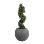 GloboStar® Artificial Garden COLUMBIA 20798 Επιδαπέδιο Πολυεστερικό Τσιμεντένιο Κασπώ Γλάστρα – Flower Pot Γκρι Φ60 x Υ51cm