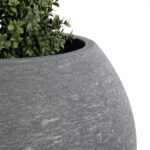 GloboStar® Artificial Garden COLUMBIA 20798 Επιδαπέδιο Πολυεστερικό Τσιμεντένιο Κασπώ Γλάστρα – Flower Pot Γκρι Φ60 x Υ51cm