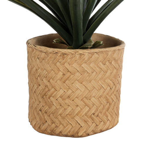 GloboStar® Artificial Garden MEDRANO 20799 ΣΕΤ 2 Διακοσμητικά Πολυεστερικά Τσιμεντένιά Κασπώ Γλάστρες – Flower Pots Μπεζ A:Φ25 x Υ23cm B:Φ25 x Υ23cm