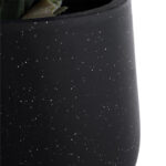 GloboStar® Artificial Garden MAYFAIR 20801 Διακοσμητικό Πολυεστερικό Τσιμεντένιο Κασπώ Γλάστρα – Flower Pot Μαύρο με Λευκές Λεπτομέριες Μ25 x Π27 x Υ30cm