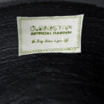 GloboStar® Artificial Garden MAYFAIR 20801 Διακοσμητικό Πολυεστερικό Τσιμεντένιο Κασπώ Γλάστρα – Flower Pot Μαύρο με Λευκές Λεπτομέριες Μ25 x Π27 x Υ30cm