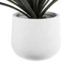 GloboStar® Artificial Garden CHELSEA 20802 Διακοσμητικό Πολυεστερικό Τσιμεντένιο Κασπώ Γλάστρα – Flower Pot Λευκό με Μαύρες Λεπτομέριες Μ25 x Π27 x Υ30cm