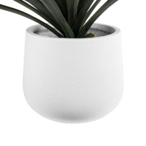 GloboStar® Artificial Garden CHELSEA 20802 Διακοσμητικό Πολυεστερικό Τσιμεντένιο Κασπώ Γλάστρα – Flower Pot Λευκό με Μαύρες Λεπτομέριες Μ25 x Π27 x Υ30cm