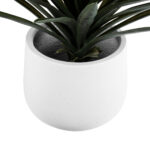 GloboStar® Artificial Garden CHELSEA 20802 Διακοσμητικό Πολυεστερικό Τσιμεντένιο Κασπώ Γλάστρα – Flower Pot Λευκό με Μαύρες Λεπτομέριες Μ25 x Π27 x Υ30cm