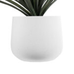 GloboStar® Artificial Garden CHELSEA 20802 Διακοσμητικό Πολυεστερικό Τσιμεντένιο Κασπώ Γλάστρα – Flower Pot Λευκό με Μαύρες Λεπτομέριες Μ25 x Π27 x Υ30cm