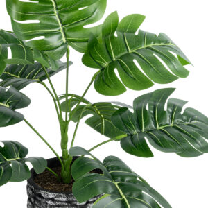 GloboStar® Artificial Garden MONSTERA 20893 – Τεχνητό Διακοσμητικό Φυτό Μονστέρα Φ40 x Υ33cm