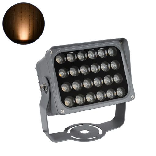 GloboStar® FLOOD-XENA 90127 Προβολέας Wall Washer με Αντιθαμβωτική Γρίλια για Φωτισμό Κτιρίων LED 24W 2520lm 10° AC 220-240V Αδιάβροχο IP65 Μ18 x Π13.5 x Υ18cm Αρχιτεκτονικό Πορτοκαλί 2200K – Γκρι Ανθρακί – 3 Χρόνια Εγγύηση