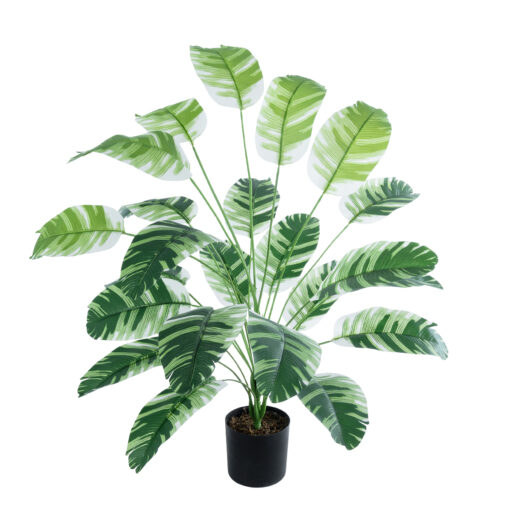 GloboStar® Artificial Garden BANANA ZEBRA PLANT 20918 – Διακοσμητικό Φυτό Μπανανιά Ζέβρα Φ83 x Υ80cm