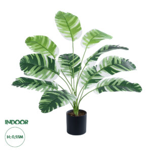 GloboStar® Artificial Garden BANANA PLANT ZEBRA 20929 – Διακοσμητικό Φυτό Μπανανιά Ζέβρα Φ70 x Υ55cm