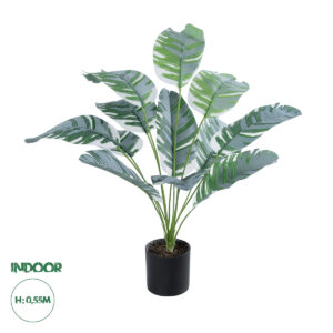 GloboStar® Artificial Garden BANANA PLANT ZEBRA 20930 – Διακοσμητικό Φυτό Μπανανιά Ζέβρα Φ70 x Υ55cm