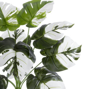 GloboStar® Artificial Garden ALBINO MONSTERA PLANT 20935 – Διακοσμητικό Φυτό Λευκή Μονστέρα Φ60 x Υ55cm