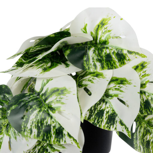 GloboStar® Artificial Garden ALBINO MONSTERA PLANT 20946 – Διακοσμητικό Φυτό Μονστέρα Φ23 x Υ16cm