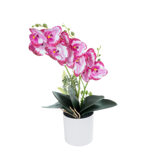 GloboStar® Artificial Garden PINK + FUCHSIA ORCHID 21079 Διακοσμητικό Φυτό Ροζ – Φούξια Ορχιδέα Υ45cm
