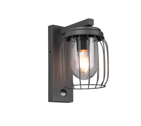 Φωτιστικό Τοίχου Trio Lighting E27   Ανθρακί Χυτό Αλουμίνιο Ανιχνευτής Κίνησης  IP44  – 210869142