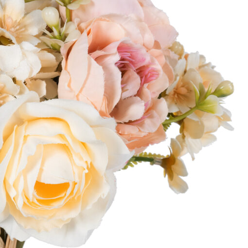 GloboStar® Artificial Garden PEONY FLOWER BOUQUET 21087 Τεχνητό Διακοσμητικό Μπουκέτο Παιώνιας Y30cm