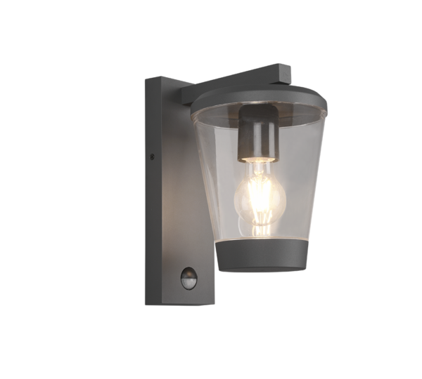 Φωτιστικό Τοίχου Trio Lighting E27   Ανθρακί Χυτό Αλουμίνιο Ανιχνευτής Κίνησης  IP44  – 211069142