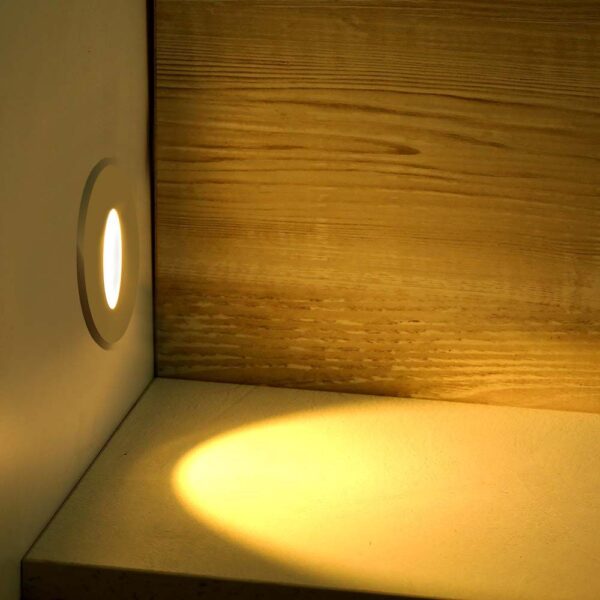 LED Spot Χωνευτό Λευκό Στρογγυλό για Σκαλοπάτια 3W V-TAC  Θερμό Λευκό 3000K – 211207