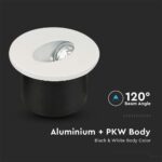 LED Spot Χωνευτό Λευκό Στρογγυλό για Σκαλοπάτια 3W V-TAC  Θερμό Λευκό 3000K – 211207