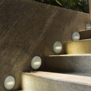 Επιτοίχιο Φωτιστικό LED για Σκαλοπάτια 2W V-TAC Λευκό Στρογγυλό Αδιάβροχο IP65 Φυσικό 4000K – 211314