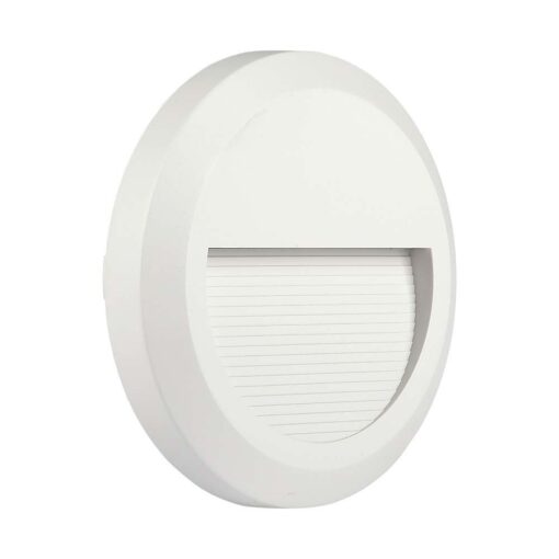 Επιτοίχιο Φωτιστικό LED για Σκαλοπάτια 2W V-TAC Λευκό Στρογγυλό Αδιάβροχο IP65 Φυσικό 4000K – 211314