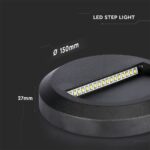 Επιτοίχιο Φωτιστικό LED για Σκαλοπάτια 2W V-TAC Μαύρο Στρογγυλό Αδιάβροχο IP65 Φυσικό 4000K – 211316