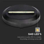 Επιτοίχιο Φωτιστικό LED για Σκαλοπάτια 2W V-TAC Μαύρο Στρογγυλό Αδιάβροχο IP65 Φυσικό 4000K – 211316