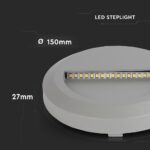 Επιτοίχιο Φωτιστικό LED για Σκαλοπάτια 2W V-TAC Γκρι Στρογγυλό Αδιάβροχο IP65 Θερμό 3000K – 211319