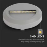 Επιτοίχιο Φωτιστικό LED για Σκαλοπάτια 2W V-TAC Γκρι Στρογγυλό Αδιάβροχο IP65 Θερμό 3000K – 211319