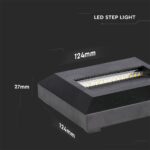 Επιτοίχιο Φωτιστικό LED για Σκαλοπάτια 2W V-TAC Μαύρο Τετράγωνο Αδιάβροχο IP65 Θερμό 3000K – 211323