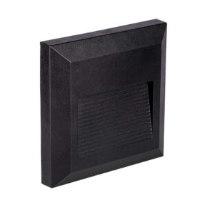 Επιτοίχιο Φωτιστικό LED για Σκαλοπάτια 2W V-TAC Μαύρο Τετράγωνο Αδιάβροχο IP65 Θερμό 3000K – 211323