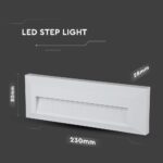 Επιτοίχιο Φωτιστικό LED για Σκαλοπάτια 3W V-TAC Λευκό Ορθογώνιο Αδιάβροχο IP65 Φυσικό 4000K – 211326