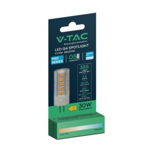 LED Λάμπα G4 12V SAMSUNG Chip 3.2W 385lm 6400K V-TAC – 21133