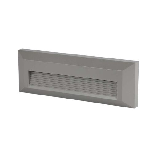 Επιτοίχιο Φωτιστικό LED για Σκαλοπάτια 3W V-TAC Γκρι Ορθογώνιο Αδιάβροχο IP65 Θερμό 3000K – 211331